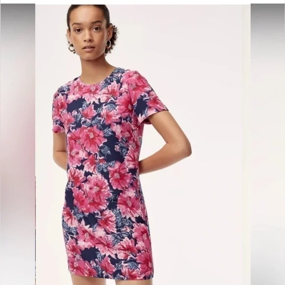 Babaton Floral Pink and Blue Shift Dress - Picture 2 of 7